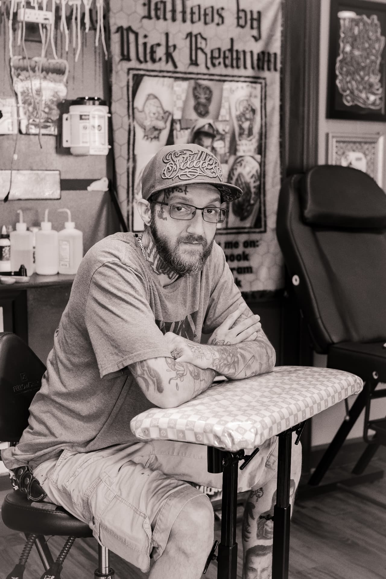 Nick, tattoo artist at WarHawk Tattoo Company in Lima, Ohio