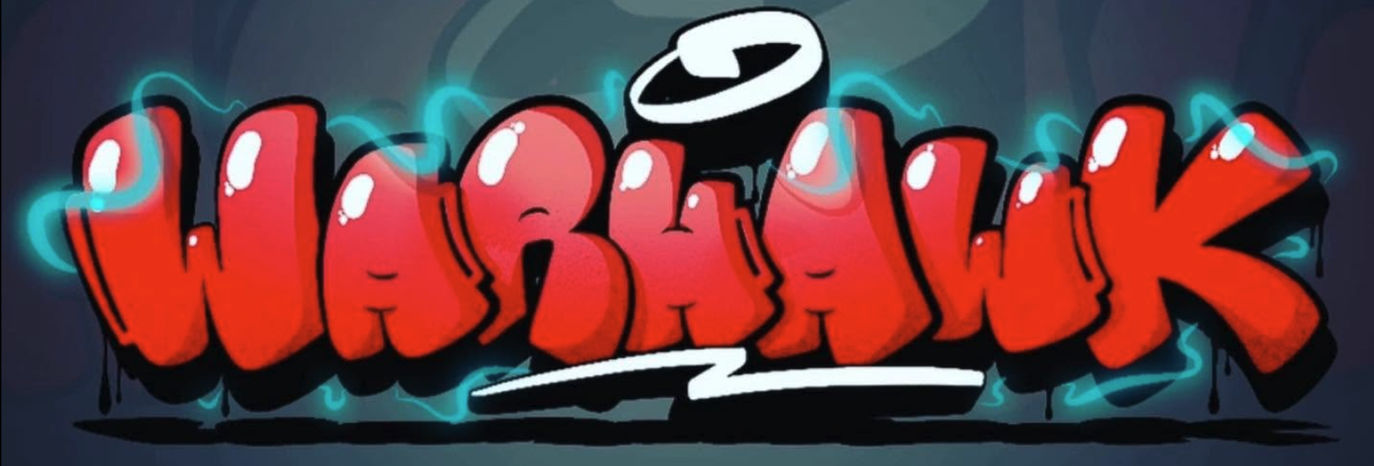 WarHawk graffiti-style bubble lettering logo
